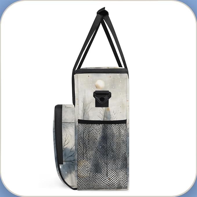 Xmas Tree Coffee Maker Carrying Bag Abstract Tree Travel Storage Bag Compatible with K-Mini or K-Mini Plus Single Serve Coffee Brewer Carrying Case with Multiple Pockets &amp Shoulder Strap