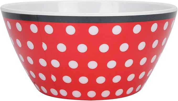 Dinnerware Set Red Dot Pattern Salad Dish Set 4PCS Reusable Fruit Food Dish Dinnerware Household Imitation Porcelain Accessory