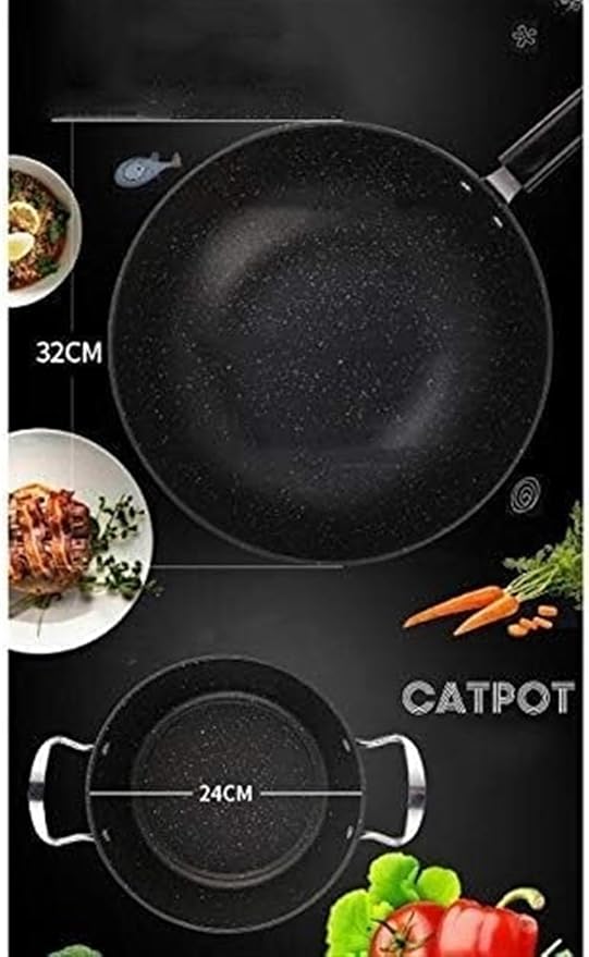 Pots and Pans Set 2 Pcs Cookware Set Kitchen Soup Saucepan Thickened with Lid Soup Pot Kitchen Supplies Kitchen Cooking Set