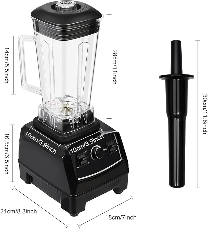 2L/68oz Smoothie Blender for Kitchen AC 110V/2200W Adjustable Speed Countertop Commercial Blender Maker for Domestic and Commercial Using (Black)