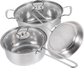 PRETYZOOM Steel Cookware Set Stainless Steel Pot Set Frying Pan Soup Pot Cooking Pan Kitchen Utensil
