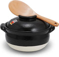 Banko-Yaki Fluffy Rice Pot Earthenware Rice Cooker with inner lid Measuring Cup and Paddle Traditional Japanese Donabe for Evenly Cooked Rice Mixed Rice and Porridge (2-Gou/Serves 2 to 3 people)