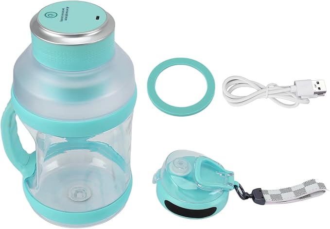 Haofy 2L Large Capacity High Speed Blender with USB Charging Port Double Design for Shakes Smoothies and More (Blue Green)