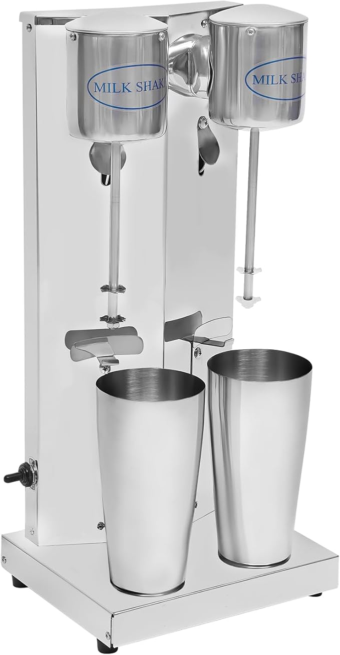 Double Milkshake Maker 180W Electric Milkshake Maker &amp Milk Frother Adjust Speed Milkshakes Machine with 2 x 27.05oz Cups Stainless Steel Milkshakes Blender for Making Yogurt Milk