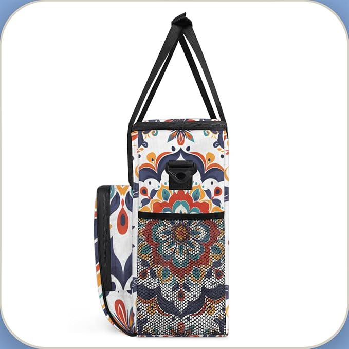 Celestial Mandala Coffee Maker Carrying Bag Portable Travel Storage Tote Bag Compatible with K-Mini or K-Mini Plus Single Serve Coffee Brewer Carrying Case with Multiple Pockets &amp Shoulder Strap