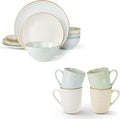 Famiware Jupiter Plates and Bowls Set with Coffee Mugs Set 16 Pieces Dinnerware Sets Multi-color