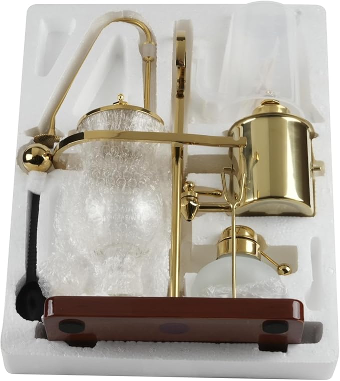Belgian/Belgium Family Balance Siphon/Syphon Coffee Maker Royal Gravity Vintage Coffee Maker Vacuum Brewing System Double Ridged Fulcrum with Tee handle