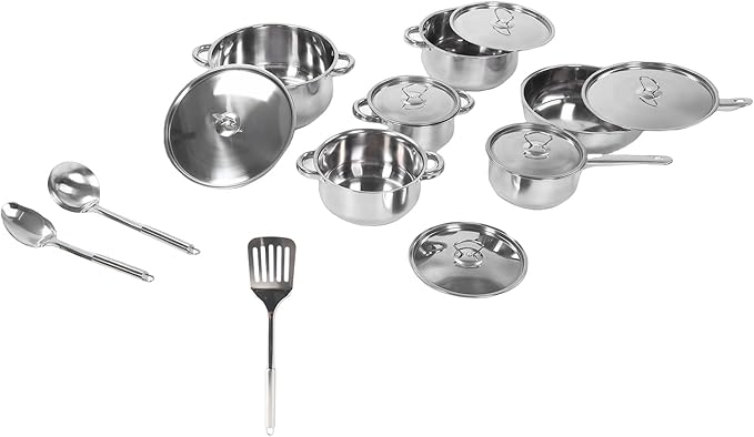 Pssopp Kitchen Cooking Set Cookware Sets Heating Multifunctional Stainless Steel Cookware Set for Home Kitchen Cooking Safe Handling Fast