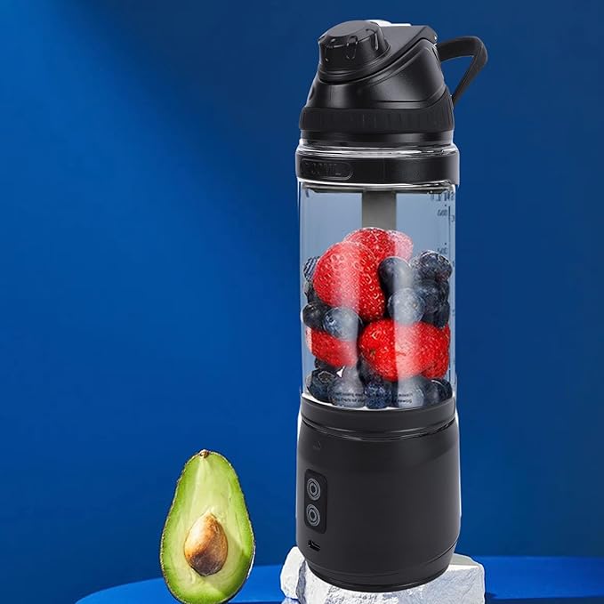 Fockety Portable Blender 24oz 240W USB Rechargeable Cordless Personal Blender with 6 Stainless Steel Blades for Shakes Smoothies and Ice Crushing BPA PCTG Travel Blender Cup (700ml)