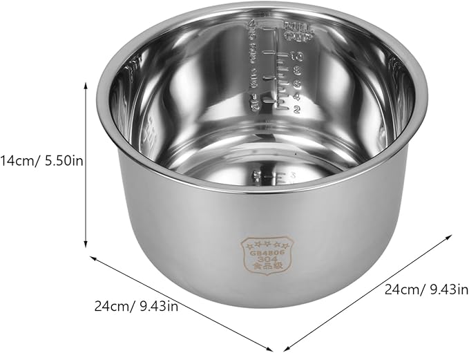 Cabilock Rice Cooker Liner 5L Cooker Inner Tank Rice Accessories Electric Accessories Inner Pot Power Parts Pot Cooking Supplies Stainless Steel Instant