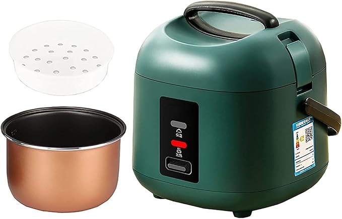 Mini Rice Cooker Home Dormitory Small Rice Cooker Non-Stick Inner Pot Make Rice &amp Steam Healthy Food &amp Vegetables(A) (A)