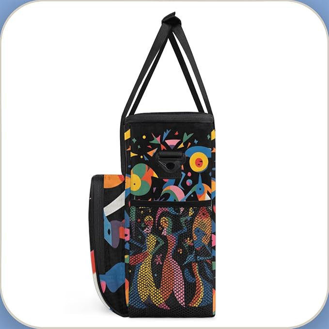 Abstract Pattern Coffee Maker Carrying Bag Portable Travel Storage Tote Bag Compatible with K-Mini or K-Mini Plus Single Serve Coffee Brewer Carrying Case with Multiple Pockets &amp Shoulder Strap
