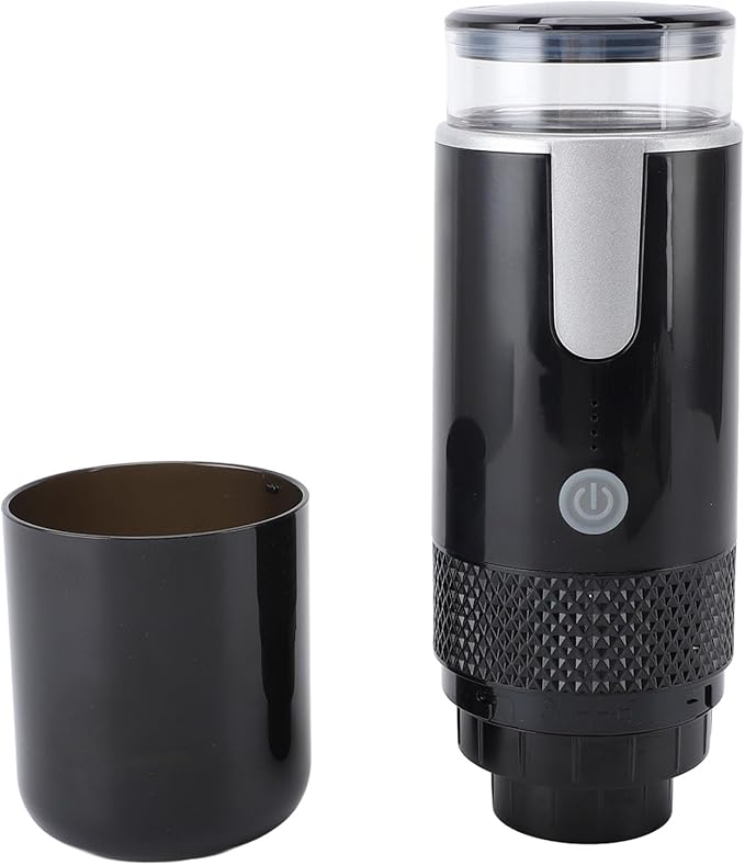 Brrnoo Portable Coffee Maker Travel Coffee Maker Machine with Measu Spoon Capsules Ground USB Rechargesable Electric Portable for Outdoor