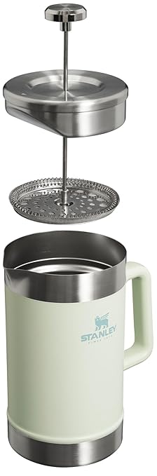 STANLEY Classic Stay-Hot French Press Coffee Maker 48 oz | 5 Minute Brew 4 Hours Hot | Mesh Filter for Coffee Grounds | Insulated Stainless Steel French Press | BPA-Free | Mist