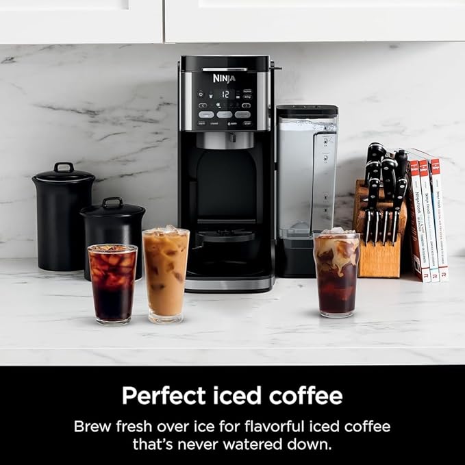 Ninja DualBrew Pro CFP101 Drip Coffee Maker – Hot &amp Iced K-Cup Compatible 3 Brew Styles 60oz Reservoir – Black