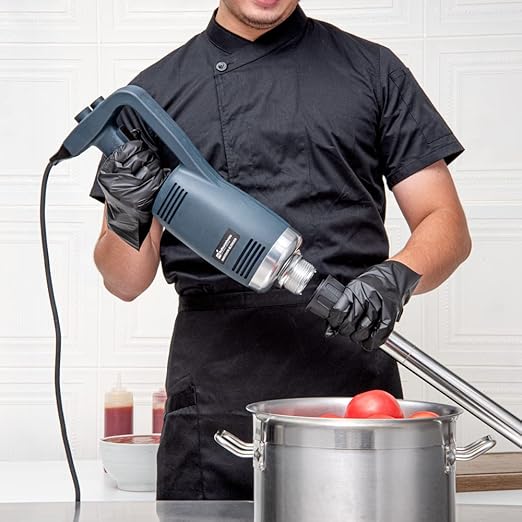 Restaurantware Hi Tek 7.7 x 4.3 x 16.3 inch Immersion Blender 1 Variable Speed Stick Blender - 1 Horsepower 750W Stainless Steel Immersion Hand Blender 110V