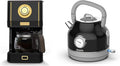 Amaste Black Coffee Maker &amp Black Retro Electric Kettle Set