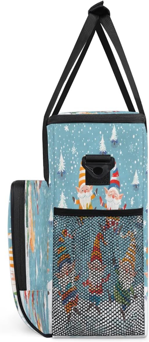 Christmas (709) Coffee Maker Carring Bag Travel Carrying Storage Tote Bag Compatible with Keurig K-Mini or K-Mini Plus Portable Single Serve Coffee Brewer Case with Pockets for K-cup Pods