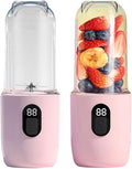 ASHATA Portable Blender USB Rechargeable Personal Blender Cup with 16 Blades for Shakes Travel 500ml Capacity Food Grade ABS 20800 RPM Motor