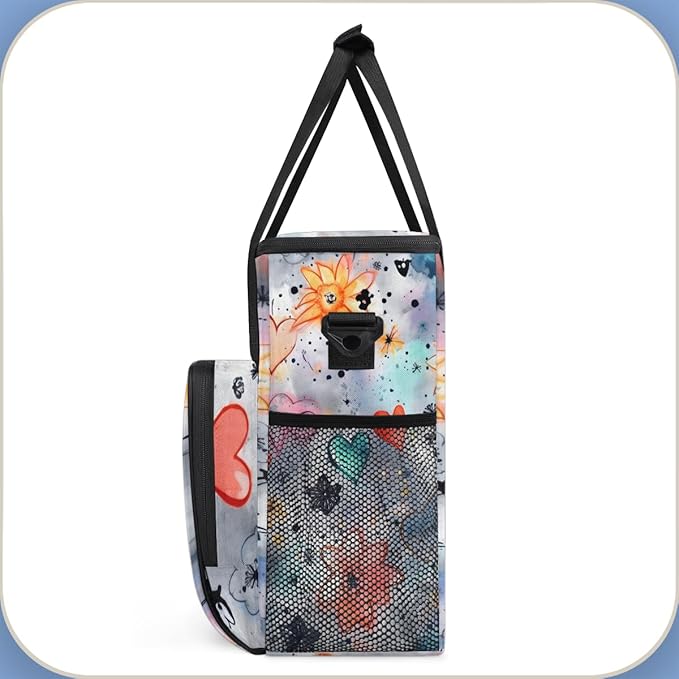 HEART Flower Coffee Maker Carrying Bag Portable Travel Storage Tote Bag Compatible with K-Mini or K-Mini Plus Single Serve Coffee Brewer Carrying Case with Multiple Pockets &amp Shoulder Strap