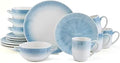 Pfaltzgraff Logan 16 Piece Dinnerware Set Service for 4 Blue Ombre