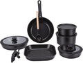 Pssopp Pots and Pans Set Aluminum Nonstick Cookware Set with Detachable Handle Dishwasher Safe for Kitchen Cooking