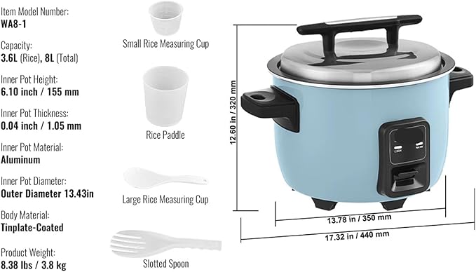 Compatible for SucceBuy Commercial Rice Cooker (8L/10L/13L) - Aluminium Nonstick Inner Pot 24-Hour Keep Warm for Restaurant Buffet(8L)
