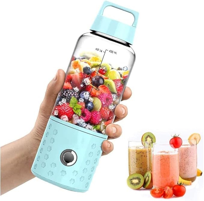 Portable Blender Personal Size Blender for Smoothies Juice and Shakes Mini Blender with Powerful Motor 2000mAh Rechargeable Batteryfor HomeTravelOffice (Color : Blue)