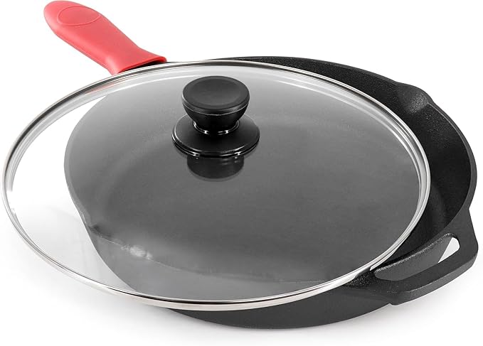 5-Piece Cast Iron Cookware Set – Pre-Seasoned Pots and Pans for Stove Oven &amp Grill – Durable Oven-Safe Kitchen Cookware for Sautéing Frying Roasting &amp Baking