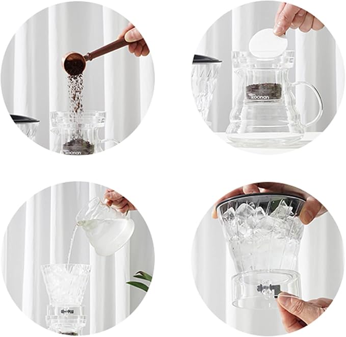 Ice Drip Coffee Pot Drip Cold Brew Glass Coffee Maker Filter Glass Percolators Espresso Kitchen Pot Ice Cold Brew Pots Brewer Kitchen MachineA