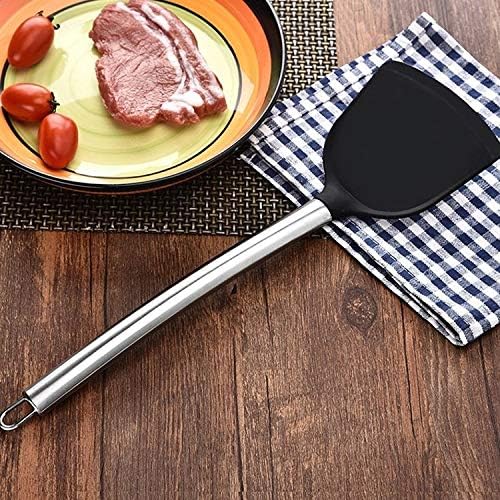 Kn605 Stainless Steel Handle Silicone Slice High Temperature Resistance Cooking Slice(Black) Cookware Set Cookware Picnic Boiler Cookware (Color : Red)