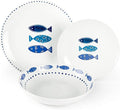 Excelsa Ocean 18 Pieces Dinnerware Set Porcelain 45 x 25 x 12 cm (White / Blue)