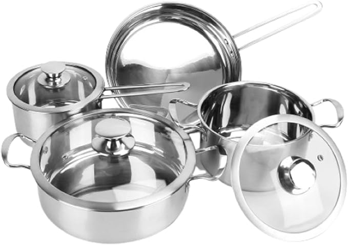 Stainless steel cookware set induction cooker pot set suitable for home dishwasher safe