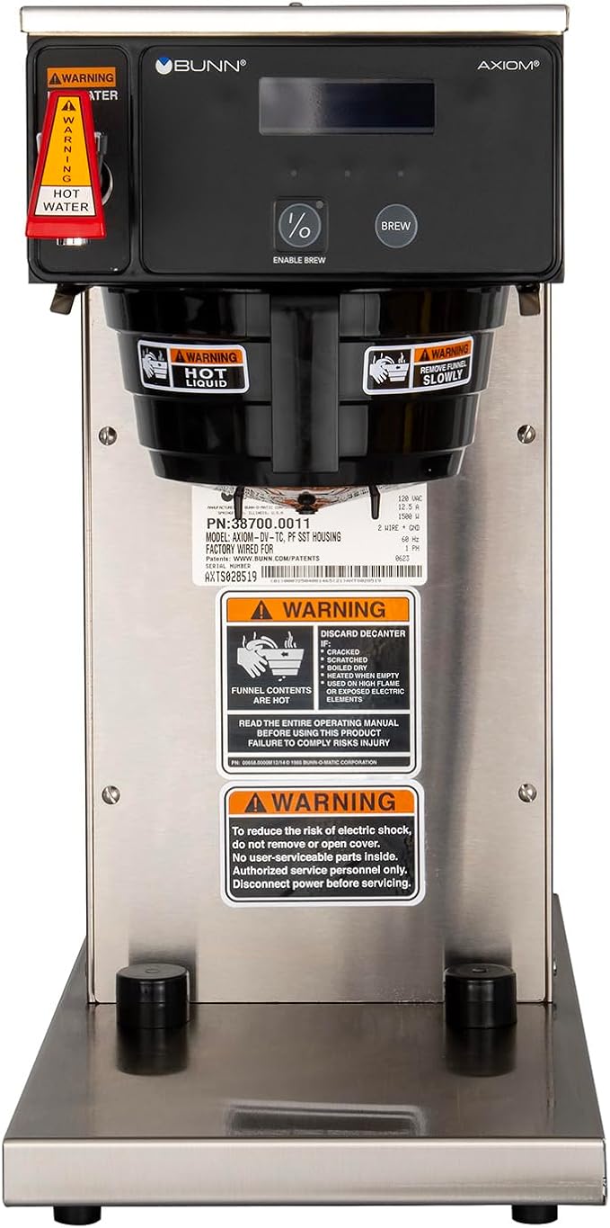 Bunn 38700.0011 Axiom-DV-TC Dual Voltage Commercial Thermal Coffee Brewer Black/Stainless (120V Standard)