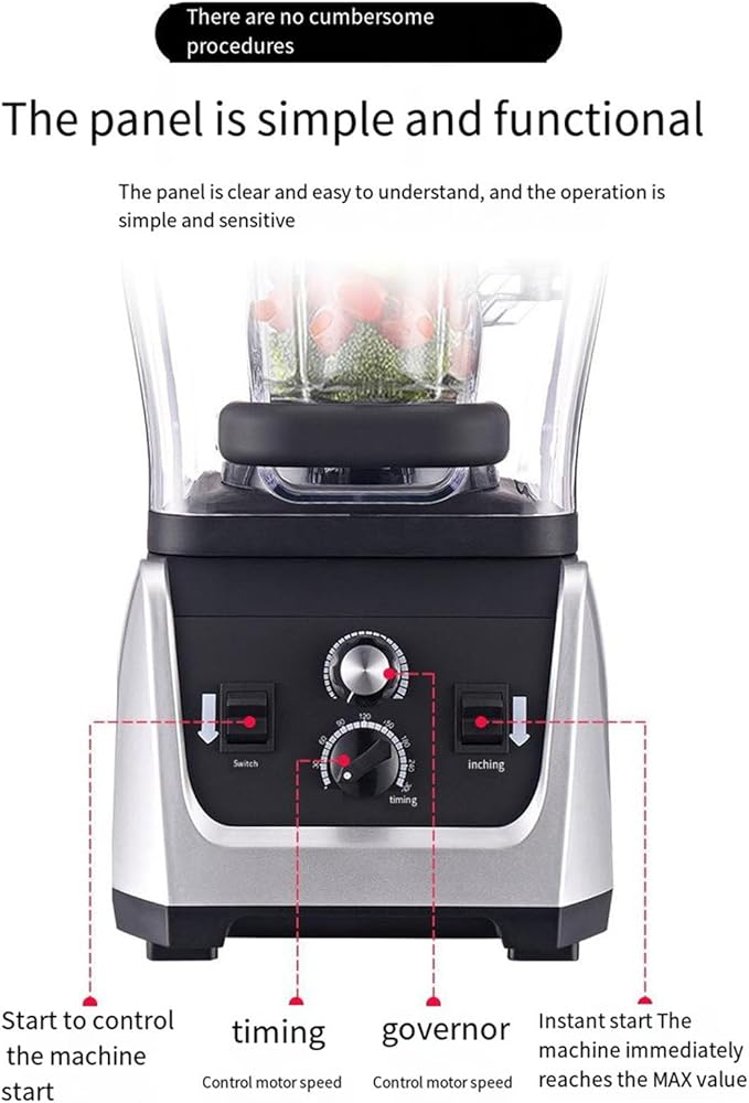 Blender Smoothie Maker with Soundproof Lid 2.5L Large Capacity 2300W 6 Blades Suitable for Smoothies Ice and Fruits2.5L