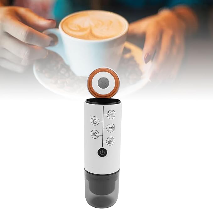 Portable Coffee Maker Automatic 17 Bar Automatic Coffee Maker Workand USB Rechargeable for Travel RV Back Packing and Office Black