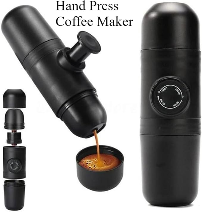 Portable Espresso Coffee Maker - 140ml Hand Press Manual Coffee Machine for Travel &amp Outdoor Use - Ideal Gift for Coffee Lovers