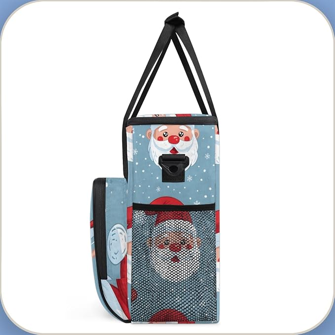 Mystical Santa Claus Coffee Maker Carrying Bag Abstract Santa Claus Travel Storage Bag Compatible with K-Mini or K-Mini Plus Single Serve Coffee Brewer Carrying Case with Pockets &amp Shoulder Stra