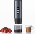 AMZCHEF Portable Coffee Maker Rechargeable w/ 9000mAh Battery 2-in-1 Travel Espresso Maker for Ground/NS Capsules Car Espresso Machine Self-Heating for Camping RV Hiking Office