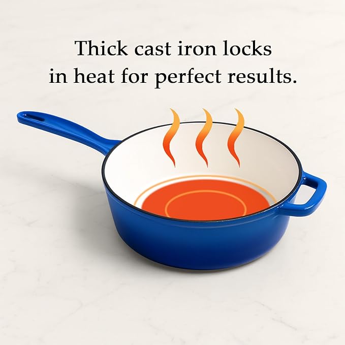 QuliMetal Nonstick Enameled Cast Iron Cookware Set 4-Pcs Pots and Pans with Lid Healthy Round Dutch Oven Pot for Sourdough Bread Baking Oven Safe up to 500° F or on All Stovetop