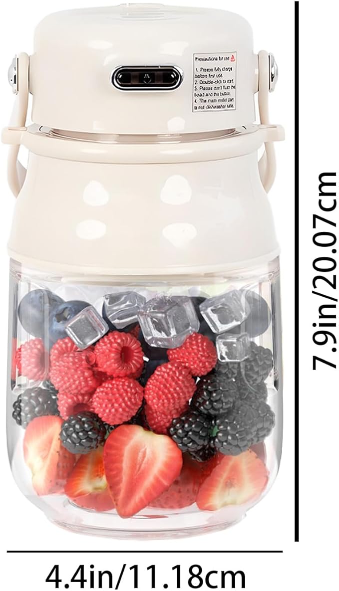 Rechargeable Portable Blender - Sturdy Versatile Small Glass with Jar Personal Mixer for Kitchen Travel Fruits | Multipurpose Outdoor Indoor Utility Ergonomic