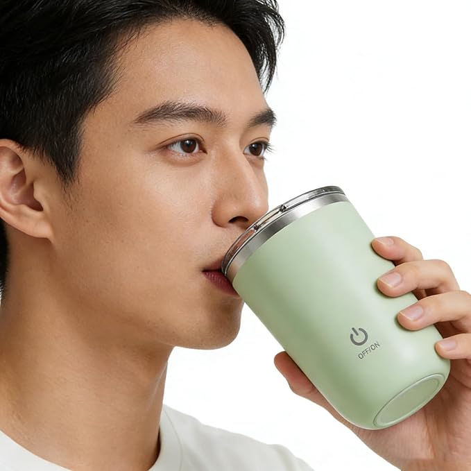 Automatic Magnetic Stirring Coffee Cup with USB Charging for Hot and Cold Drinks At Work Home Or Travel
