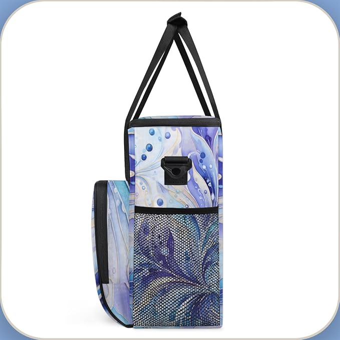 Tie Dyeing Coffee Maker Carrying Bag Purple Portable Travel Storage Tote Bag Compatible with K-Mini or K-Mini Plus Single Serve Coffee Brewer Carrying Case with Multiple Pockets &amp Shoulder Strap