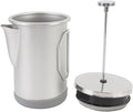 Yosoo Stainless Steel French Press Coffee Maker Portable Hand Brewed Coffee Press Teapot 1000ml Capacity Lightweight for Camping Travel Office Use (Silver)