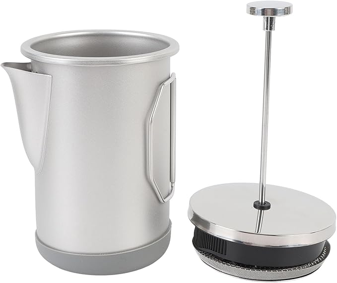 French Press Coffee Maker 304 Stainless Steel Hand Brewed Travel French Press for Camping 1000ml (Silver)