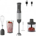Cordless Immersion Hand Blender 5-in-1 Variable Speed blender handheldRechargeable with 2000mAh Battery BPA-Free &amp Dishwasher-Safe Accessories:700ml BeakerChopperWhisk &amp Milk FrotherGrey