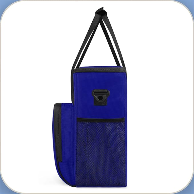 Navy Blue Coffee Maker Carrying Bag Waterproof Insulated Leakproof Cooler Bag Portable Storage Tote Bag Organizer With Shoulder Strap
