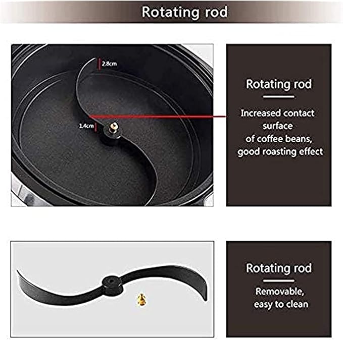 1800W Coffee Bean Roaster with Temperature Adjustment High Capacity Bevel Design Coffee Roaster Cereal Coffee Machine Household Baking Machine