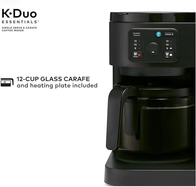 K-Duo Essentials Coffee Maker for Hot and Iced Drinks Single Serve KCup Pod Brewer and 12 Cup Carafe Drip Coffee Pot 72 oz Water ReservoirPause &amp Pour Feature Perfect for Home &amp Office Use