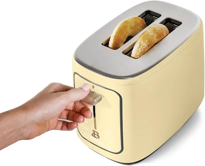 Smart Kitchen Toaster with Touch Interface and Preset Modes Advanced Two-Slice Toaster with Wide Slots and 7 Browning Levels (Buttercream)